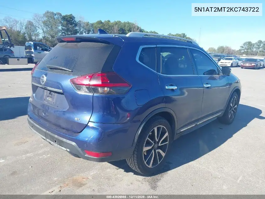 5N1AT2MT2KC743722 2019 Nissan Rogue Sl