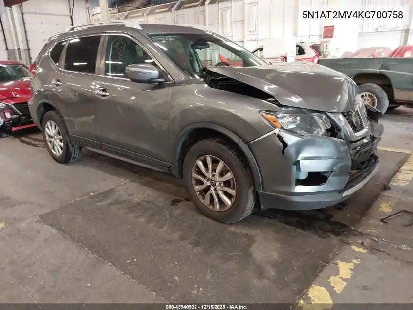 5N1AT2MV4KC700758 2019 Nissan Rogue Sv