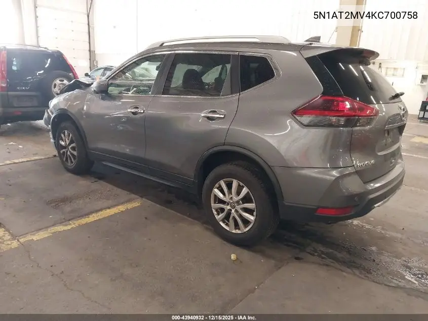 5N1AT2MV4KC700758 2019 Nissan Rogue Sv