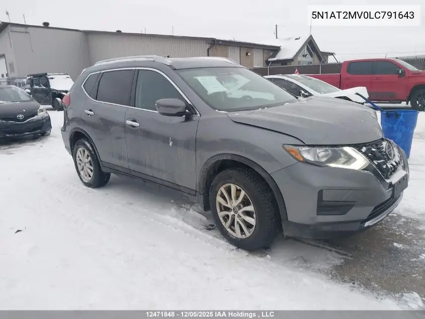 5N1AT2MV0LC791643 2020 Nissan Rogue S/Sl/Sv