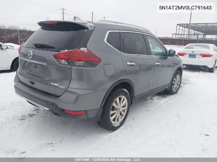 5N1AT2MV0LC791643 2020 Nissan Rogue S/Sl/Sv