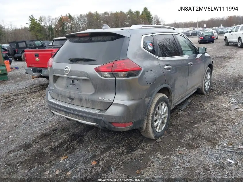 JN8AT2MV6LW111994 2020 Nissan Rogue Sv Intelligent Awd