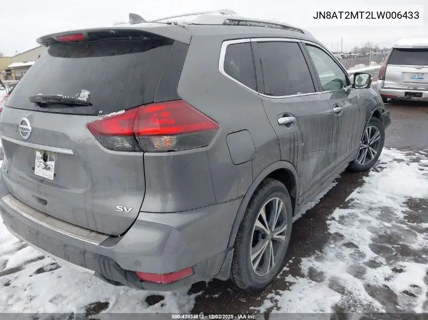 JN8AT2MT2LW006433 2020 Nissan Rogue Sv Fwd