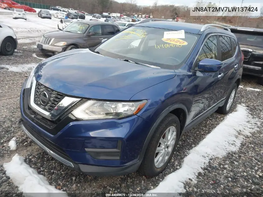 JN8AT2MV7LW137424 2020 Nissan Rogue S Intelligent Awd