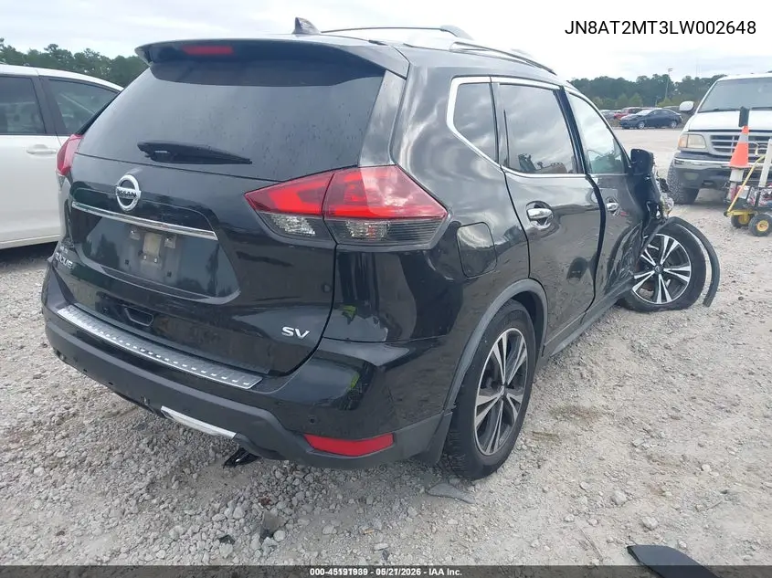 JN8AT2MT3LW002648 2020 Nissan Rogue Sv Fwd