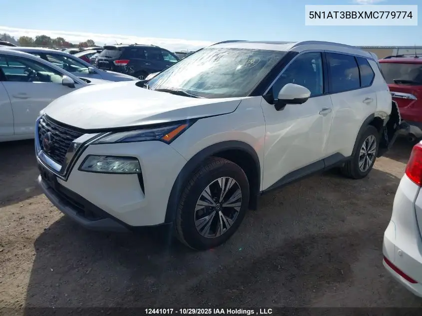 5N1AT3BBXMC779774 2021 Nissan Rogue Sv