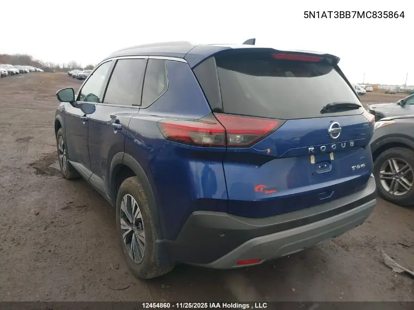 5N1AT3BB7MC835864 2021 Nissan Rogue Sv