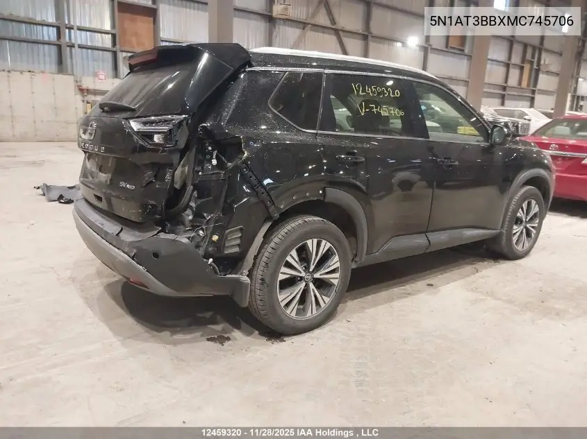 5N1AT3BBXMC745706 2021 Nissan Rogue Sv