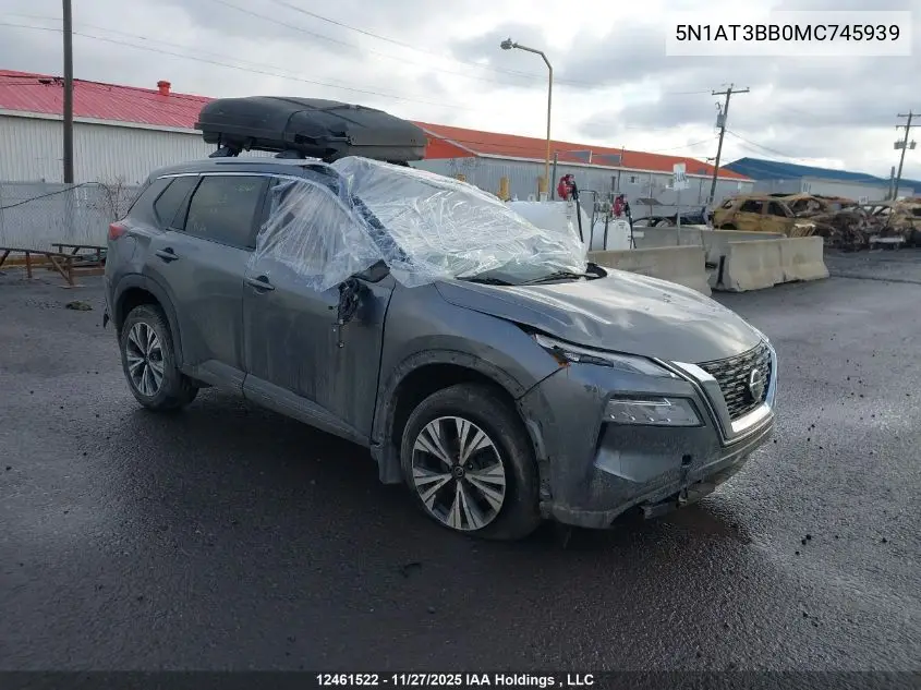5N1AT3BB0MC745939 2021 Nissan Rogue Sv