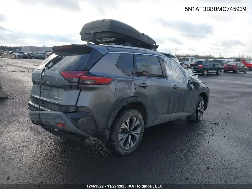 5N1AT3BB0MC745939 2021 Nissan Rogue Sv