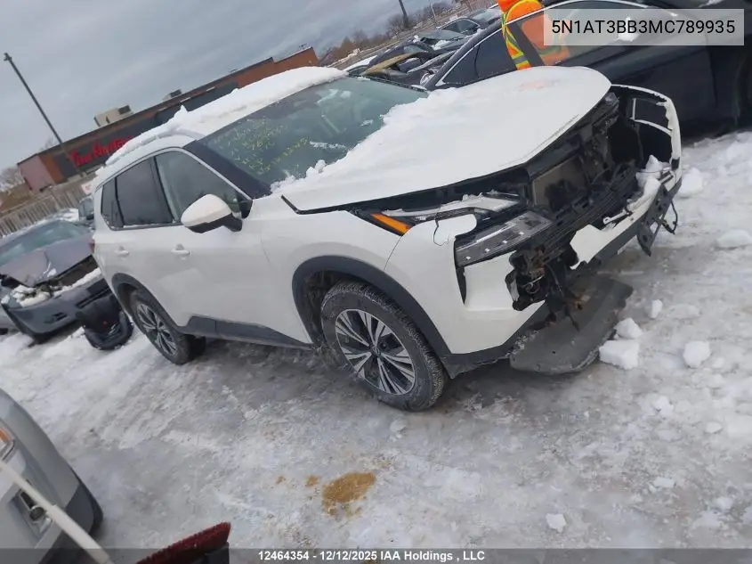 5N1AT3BB3MC789935 2021 Nissan Rogue Sv
