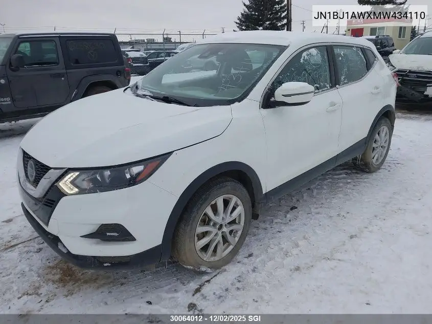 JN1BJ1AWXMW434110 2021 Nissan Rogue Sport S