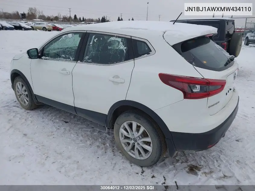 JN1BJ1AWXMW434110 2021 Nissan Rogue Sport S