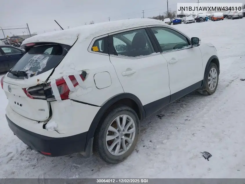 JN1BJ1AWXMW434110 2021 Nissan Rogue Sport S
