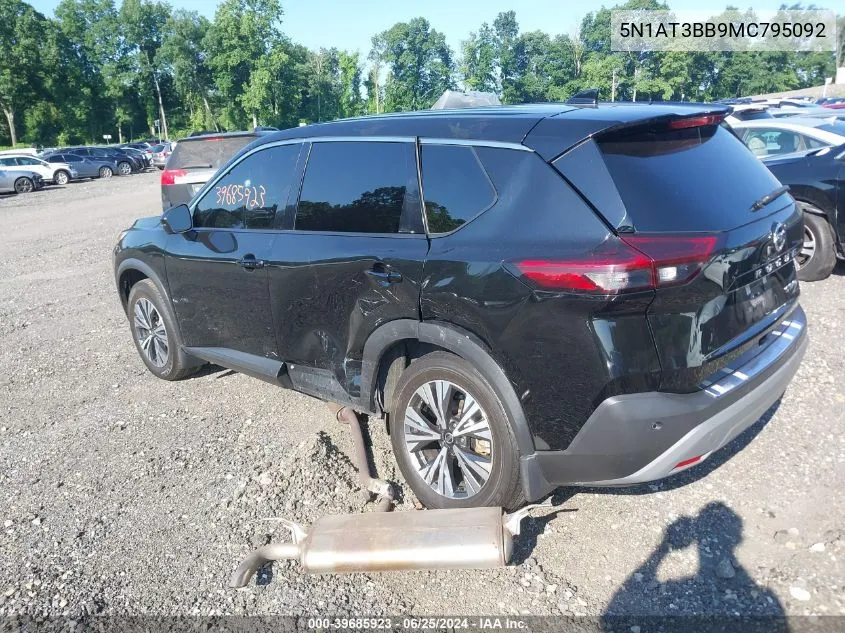 2021 Nissan Rogue Sv Intelligent Awd VIN: 5N1AT3BB9MC795092 Lot: 39685923