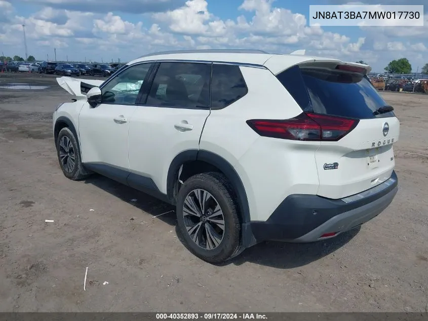 2021 Nissan Rogue Sv Fwd VIN: JN8AT3BA7MW017730 Lot: 40352893