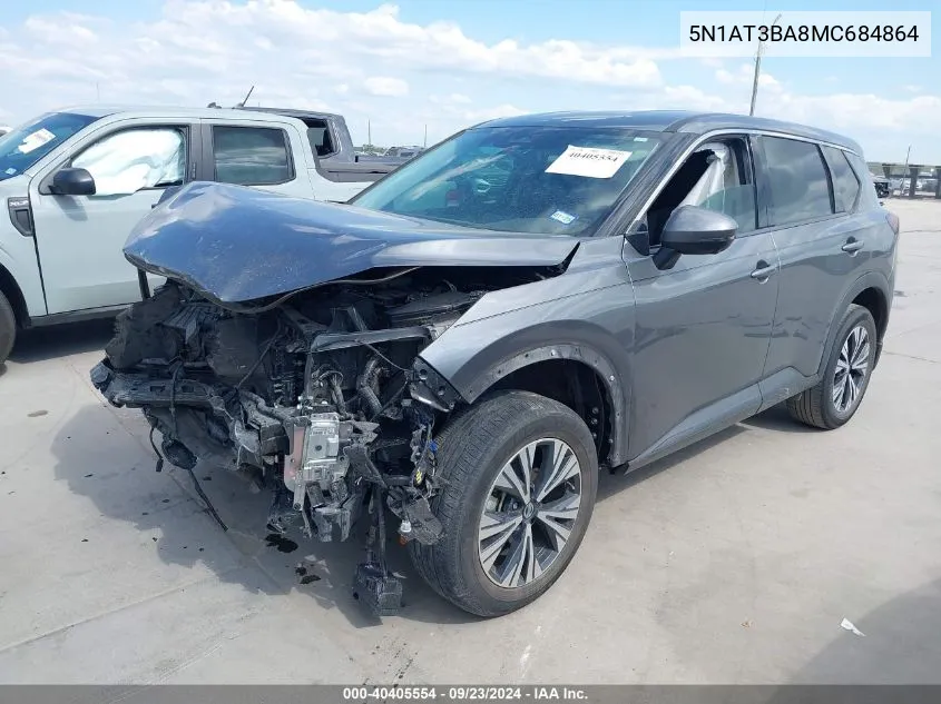 2021 Nissan Rogue Sv Fwd VIN: 5N1AT3BA8MC684864 Lot: 40405554