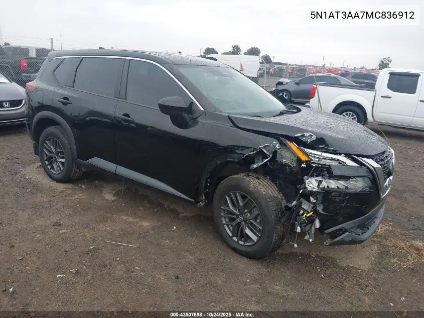 5N1AT3AA7MC836912 2021 Nissan Rogue S Fwd