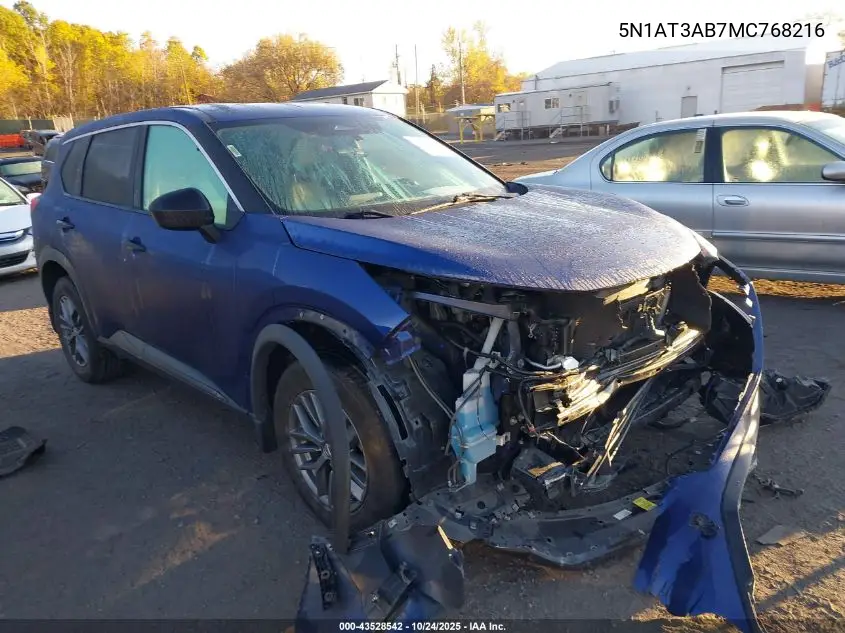 5N1AT3AB7MC768216 2021 Nissan Rogue S Intelligent Awd