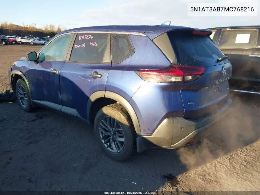 5N1AT3AB7MC768216 2021 Nissan Rogue S Intelligent Awd