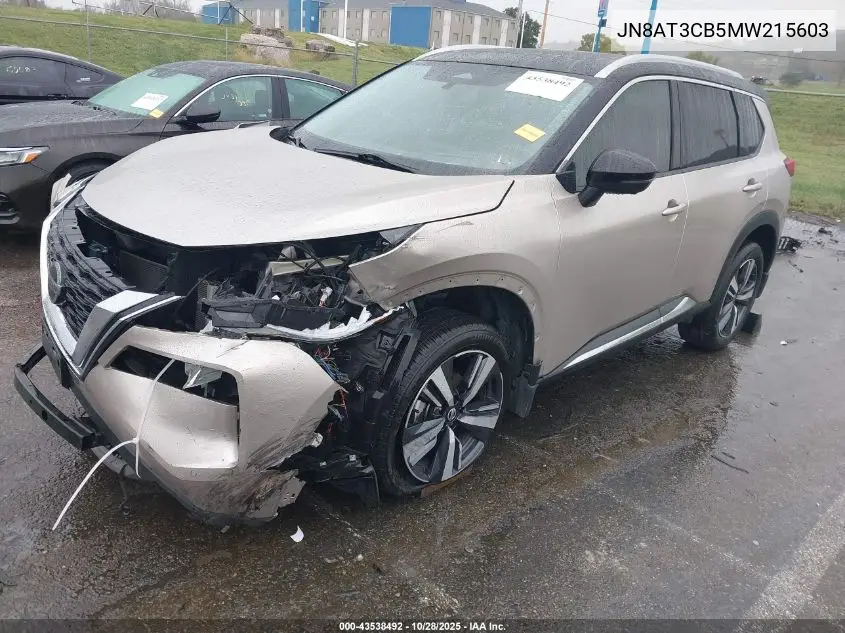JN8AT3CB5MW215603 2021 Nissan Rogue Sl Intelligent Awd