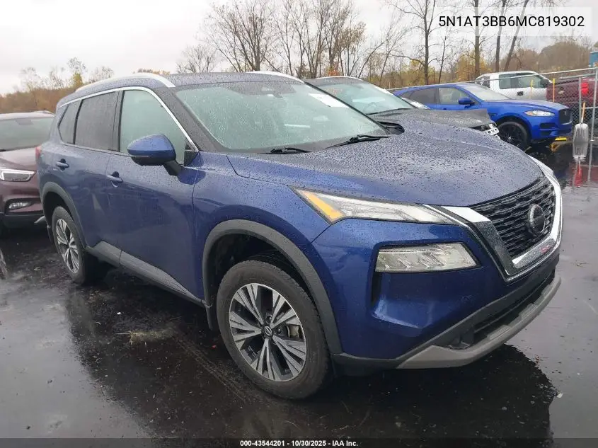 5N1AT3BB6MC819302 2021 Nissan Rogue Sv Intelligent Awd