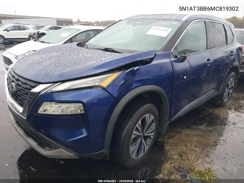 5N1AT3BB6MC819302 2021 Nissan Rogue Sv Intelligent Awd