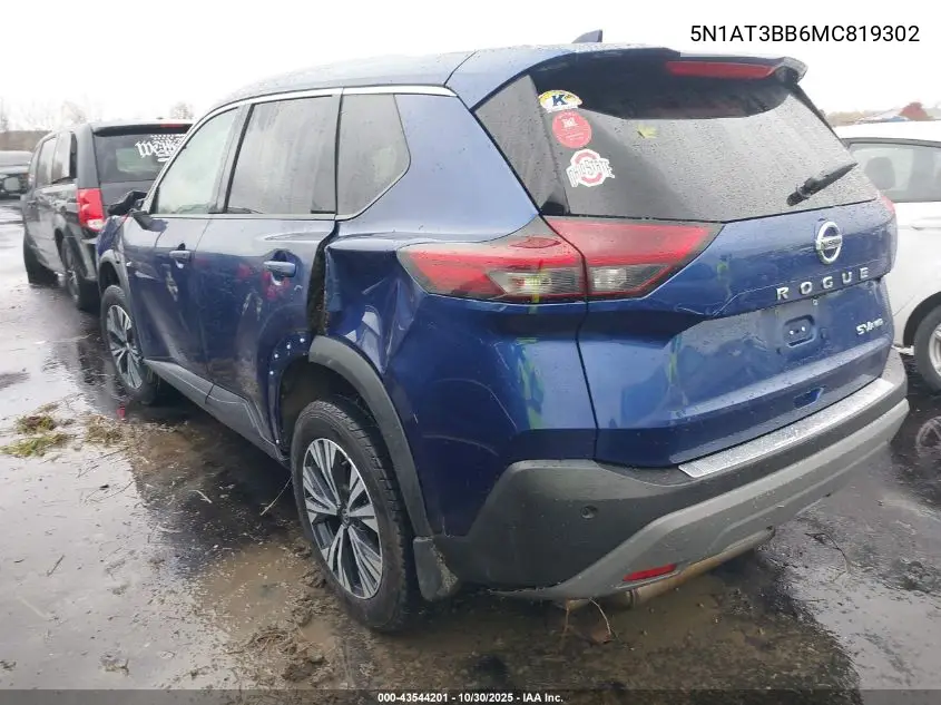 5N1AT3BB6MC819302 2021 Nissan Rogue Sv Intelligent Awd