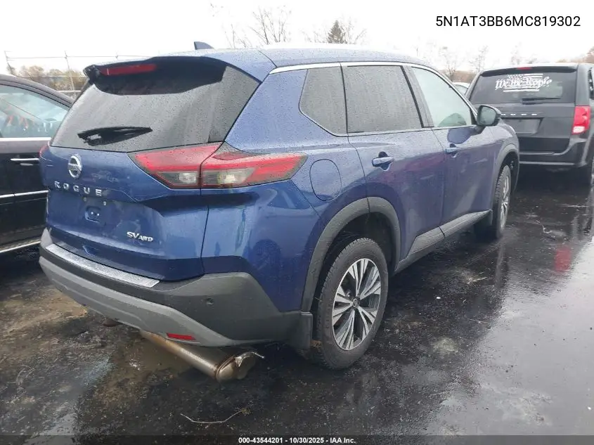 5N1AT3BB6MC819302 2021 Nissan Rogue Sv Intelligent Awd