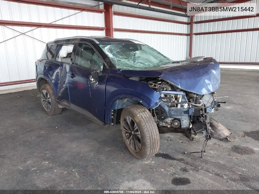 JN8AT3BB5MW215442 2021 Nissan Rogue Sv Intelligent Awd