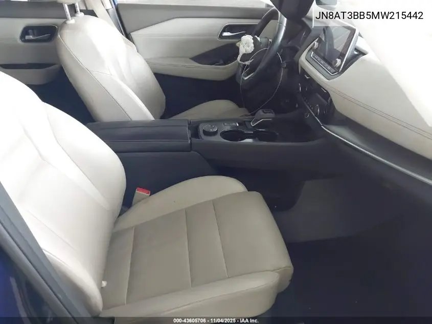JN8AT3BB5MW215442 2021 Nissan Rogue Sv Intelligent Awd