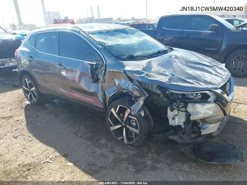 JN1BJ1CW5MW420340 2021 Nissan Rogue Sport Sl Awd Xtronic Cvt