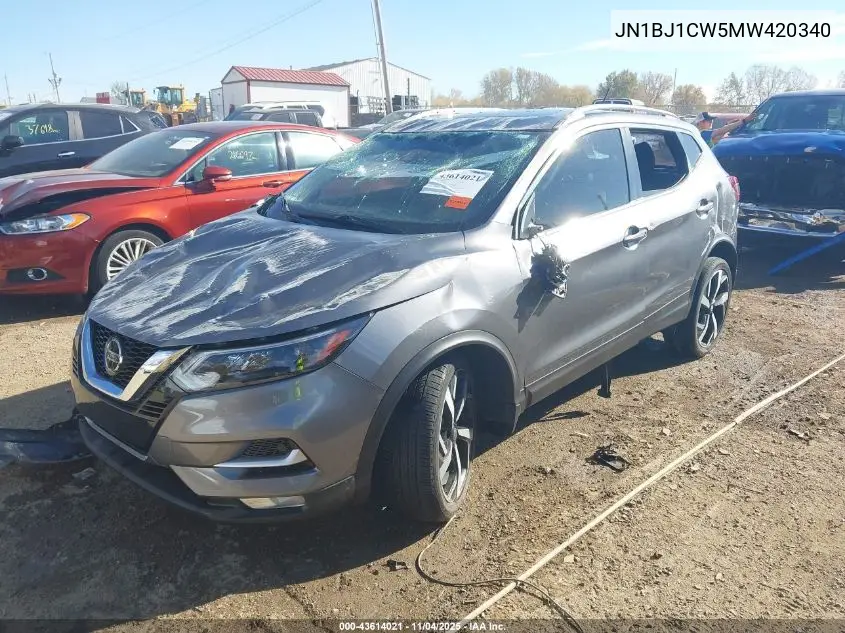 JN1BJ1CW5MW420340 2021 Nissan Rogue Sport Sl Awd Xtronic Cvt