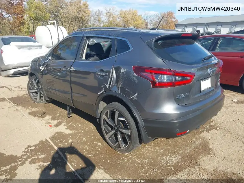 JN1BJ1CW5MW420340 2021 Nissan Rogue Sport Sl Awd Xtronic Cvt