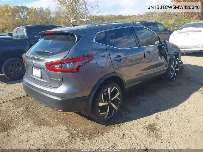 JN1BJ1CW5MW420340 2021 Nissan Rogue Sport Sl Awd Xtronic Cvt