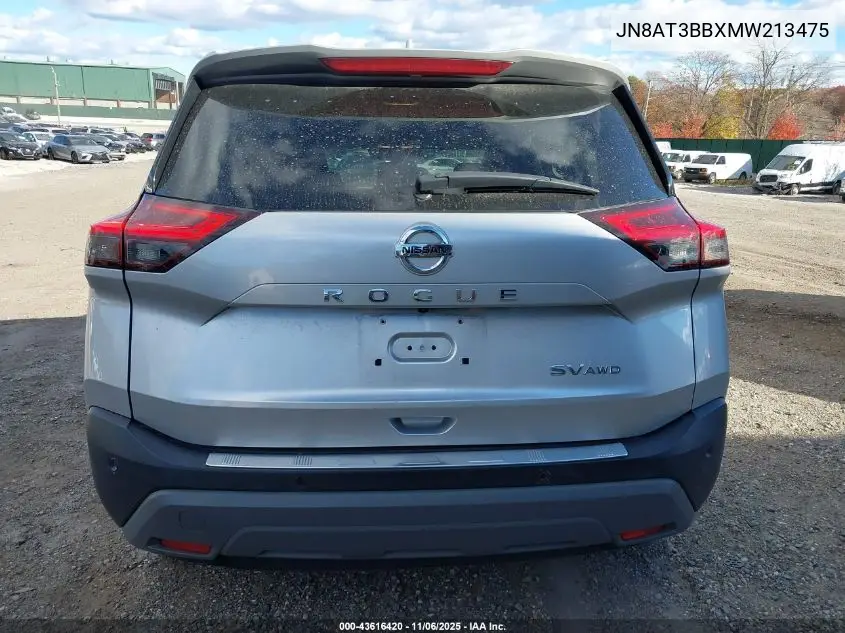 JN8AT3BBXMW213475 2021 Nissan Rogue Sv Intelligent Awd