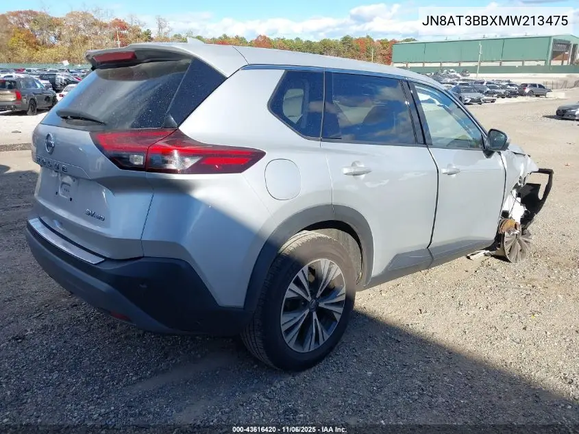 JN8AT3BBXMW213475 2021 Nissan Rogue Sv Intelligent Awd