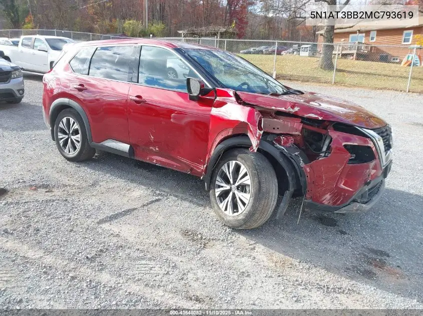 5N1AT3BB2MC793619 2021 Nissan Rogue Sv Intelligent Awd