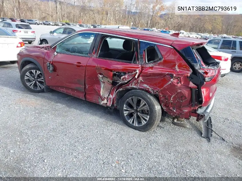 5N1AT3BB2MC793619 2021 Nissan Rogue Sv Intelligent Awd
