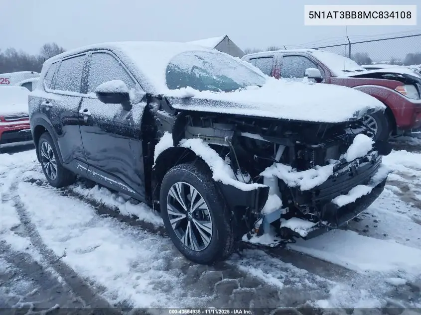 5N1AT3BB8MC834108 2021 Nissan Rogue Sv Intelligent Awd