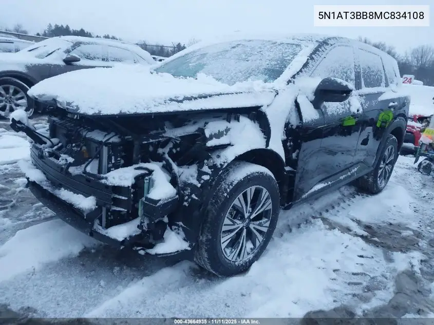 5N1AT3BB8MC834108 2021 Nissan Rogue Sv Intelligent Awd