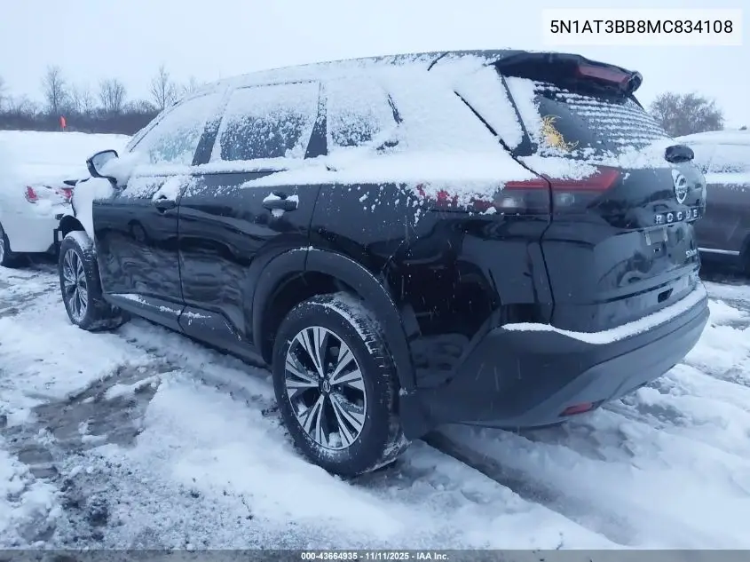 5N1AT3BB8MC834108 2021 Nissan Rogue Sv Intelligent Awd