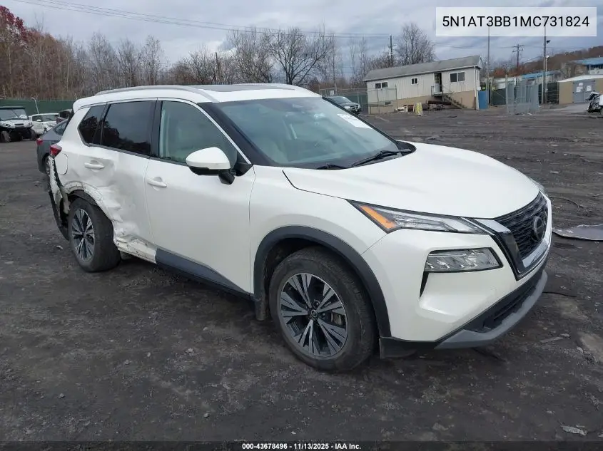 5N1AT3BB1MC731824 2021 Nissan Rogue Sv Intelligent Awd
