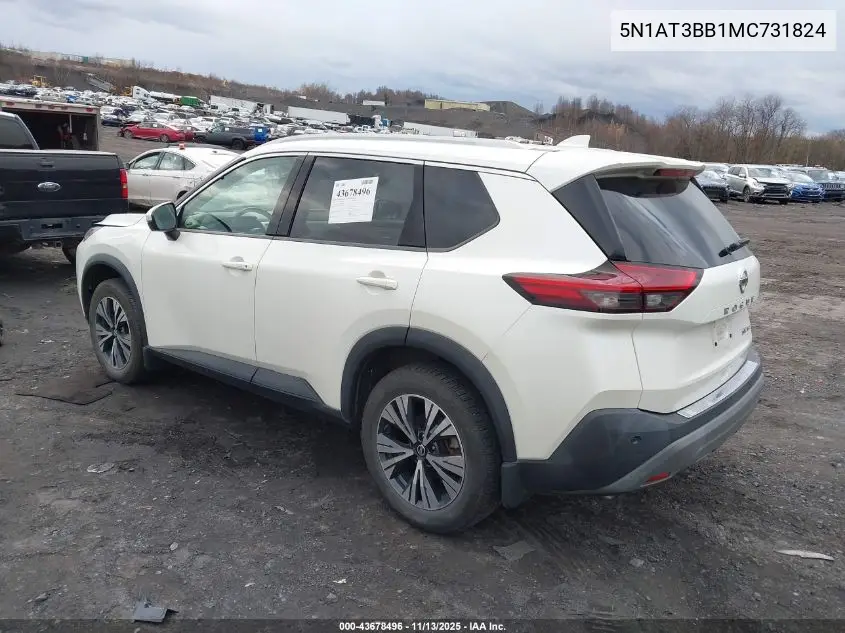 5N1AT3BB1MC731824 2021 Nissan Rogue Sv Intelligent Awd