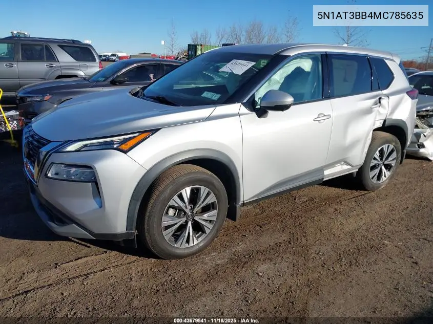 5N1AT3BB4MC785635 2021 Nissan Rogue Sv Intelligent Awd