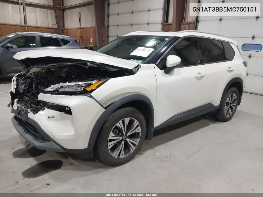 5N1AT3BB5MC750151 2021 Nissan Rogue Sv Intelligent Awd