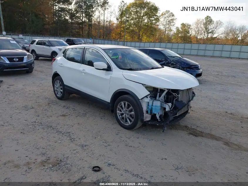 JN1BJ1AW7MW443041 2021 Nissan Rogue Sport S Awd Xtronic Cvt