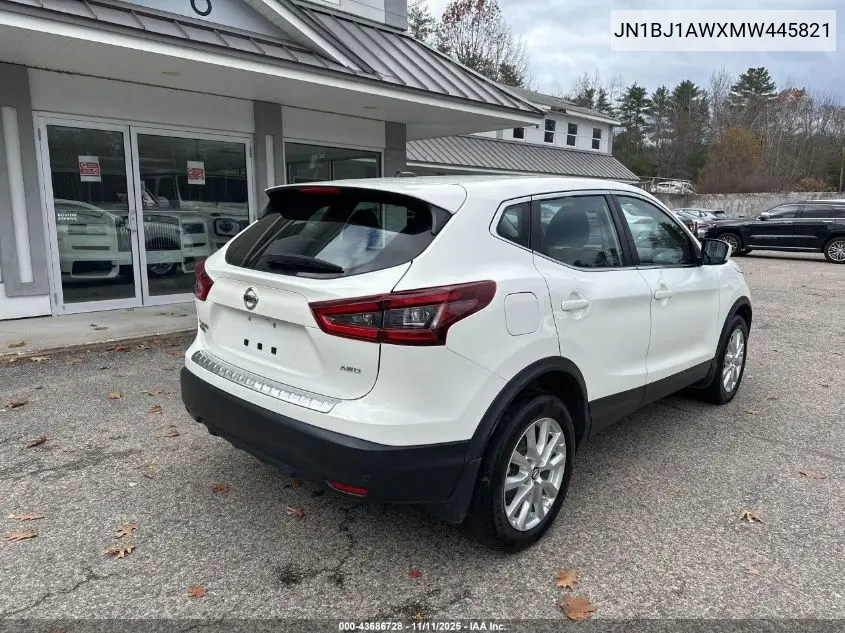 JN1BJ1AWXMW445821 2021 Nissan Rogue Sport S