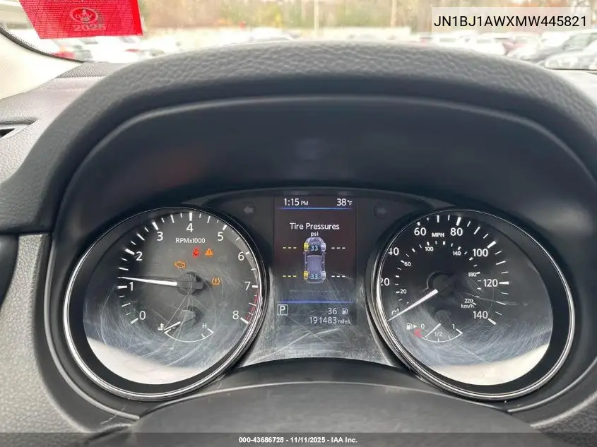 JN1BJ1AWXMW445821 2021 Nissan Rogue Sport S