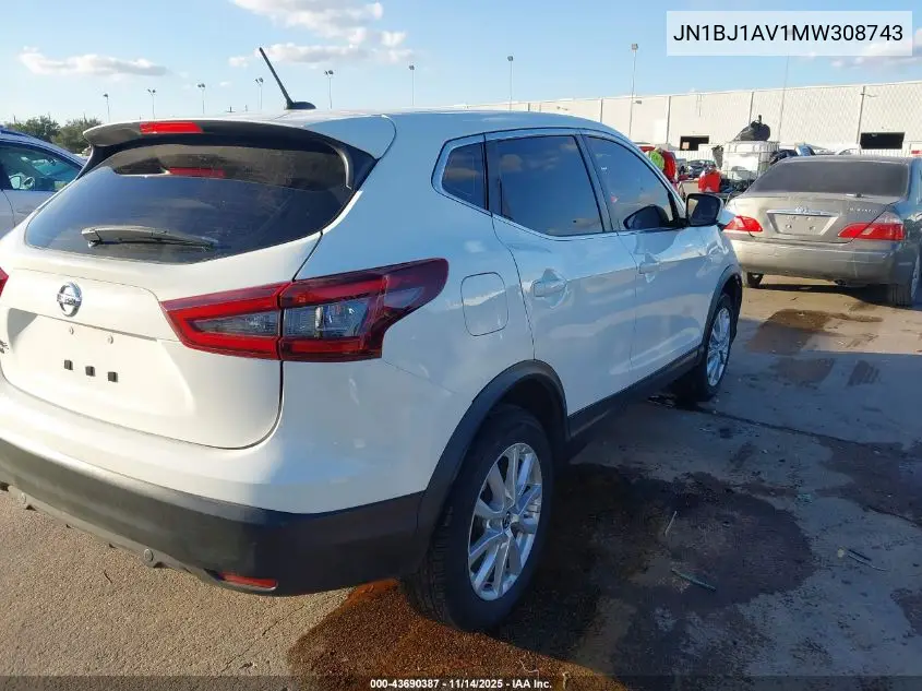 JN1BJ1AV1MW308743 2021 Nissan Rogue Sport S Fwd Xtronic Cvt